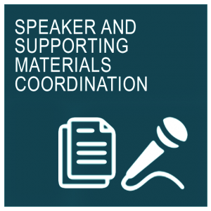 Speaker and supporting materials coordination by A2Bhq